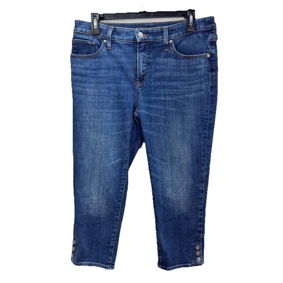 Chico's Denim - Chicos So Slimming Girlfriend Crop Jeans Sz 6P/0.5P Slim Leg Denim 3 Button Hem